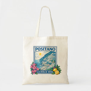 Bolso De Tela Positano Italia Mediterráneo Viajes Arte