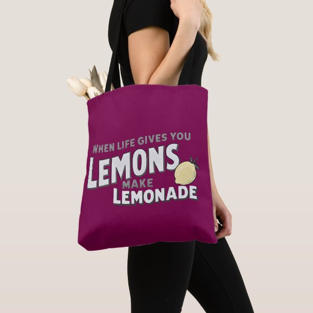 Bolso De Tela Positive Lemonade Quote Aesthetic Canvas Tote Bag (Detalle)