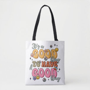 Bolso De Tela Positividad retro "Es un buen día"
