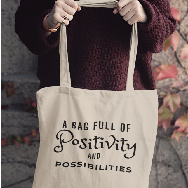Bolso De Tela Positividad y posibilidades Quirky estilo moderno ( Shop now and carry the inspiration with you!)