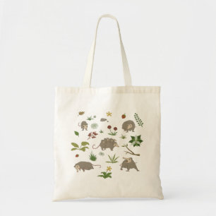 Bolso De Tela Possuas en un campo de Berry en blanco