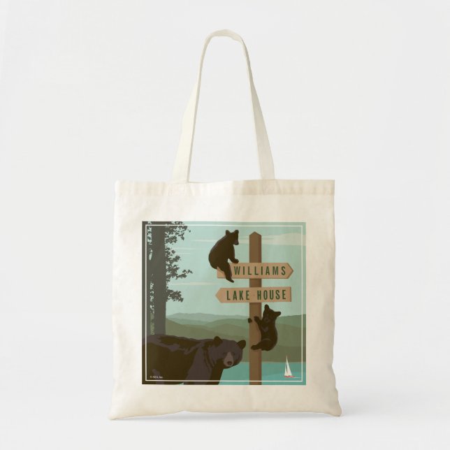 Bolso De Tela Post de Rótulo de oso (Frente)