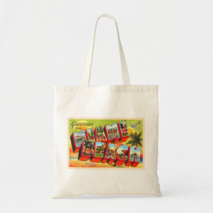 Bolso De Tela Postal carta grande de Miami Beach Florida