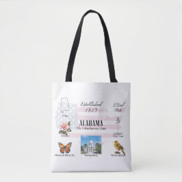 Bolso De Tela Postal de Alabama | temas de estado y puntos de re