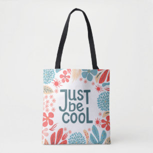 Bolso De Tela Postcard, sólo ser cool, motivar cita, letterin