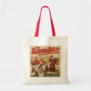 Bolso De Tela Poster Circo De Jinetes En Caballos Saltando Una C