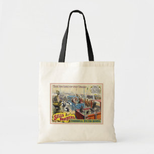 Bolso De Tela Poster Circular Que Muestra Animales Silvestres En