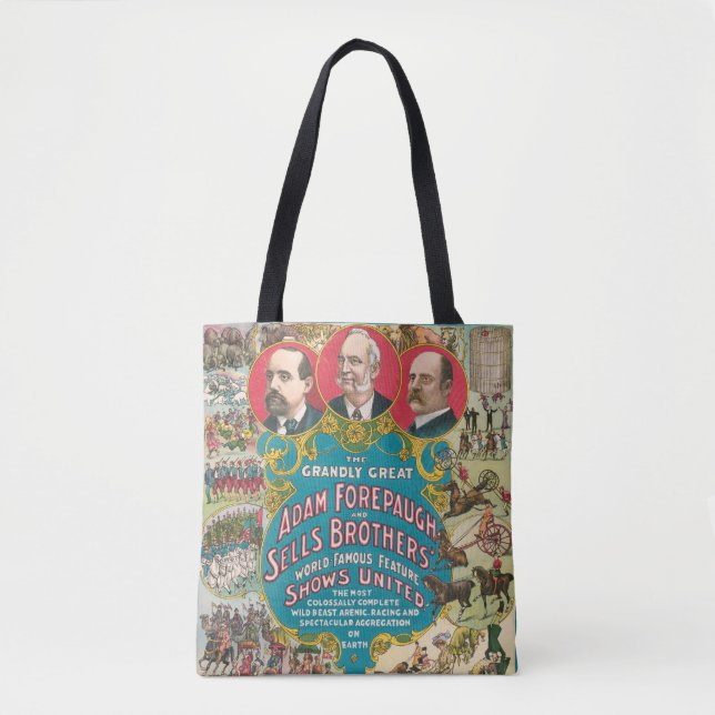 Bolso De Tela Poster Circus Mostrando Muchas Escenas Circus (Anverso)