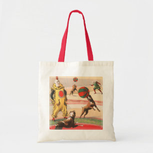 Bolso De Tela Poster Circus Mostrando Payasos Con Perros Interpr