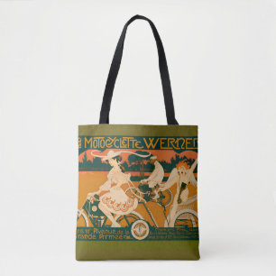Bolso De Tela Póster de carrera de motocicletas vintage Art Nouv