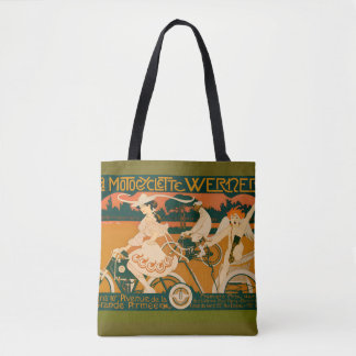 Bolso De Tela Póster de carrera de motocicletas vintage Art Nouv