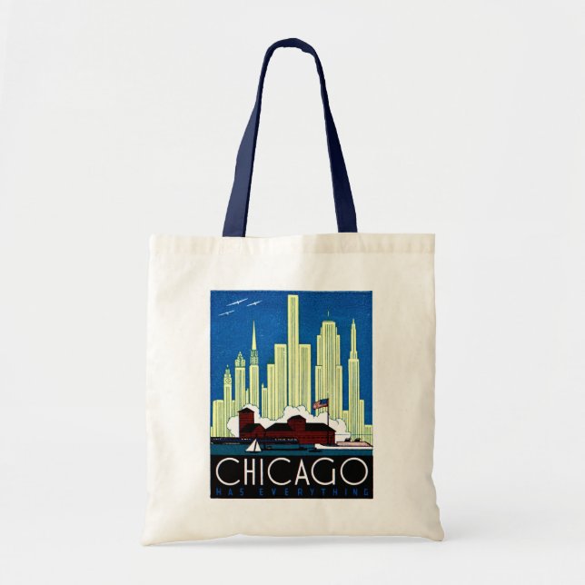 Bolso De Tela Poster de Chicago de 1930 visitas (Frente)