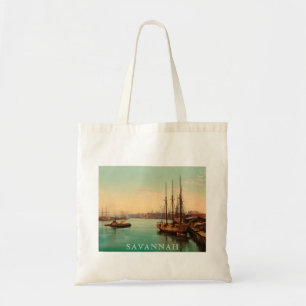 Bolso De Tela Poster de Escena Histórica del Río Savannah Georgi