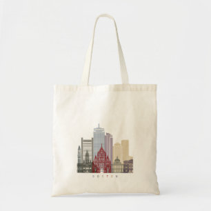 Bolso De Tela Poster de la línea aérea de Boston