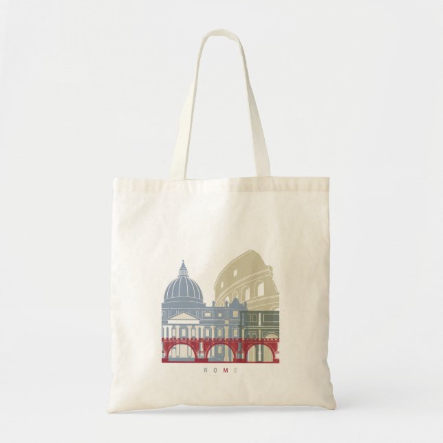 Bolso De Tela Poster de la línea aérea de Roma (Frente)