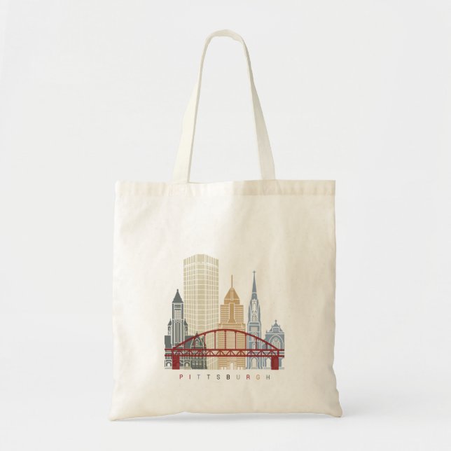 Bolso De Tela Poster de la línea aérea Pittsburgh V2 (Frente)