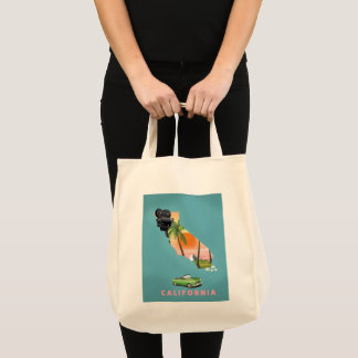 Bolso De Tela Póster de mapa ilustrado de California