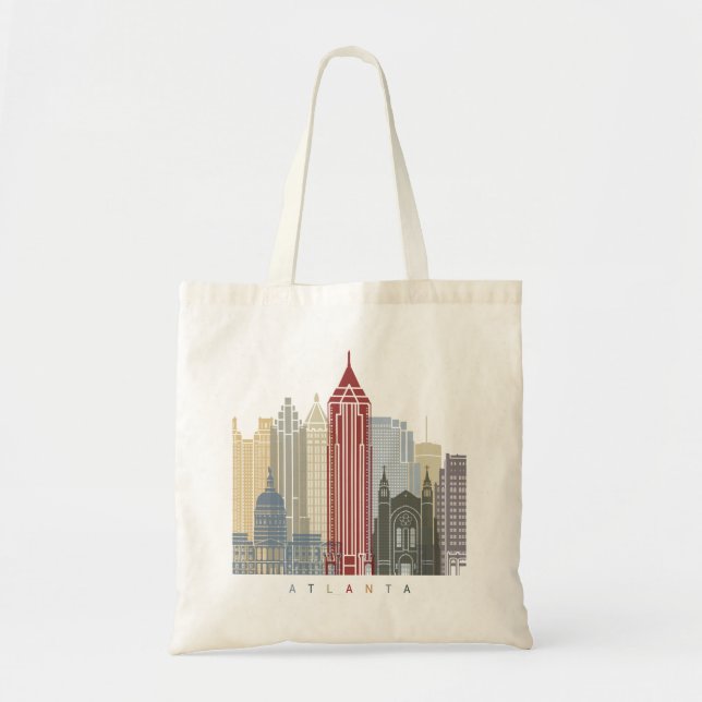 Bolso De Tela Poster de skyline de Atlanta (Frente)