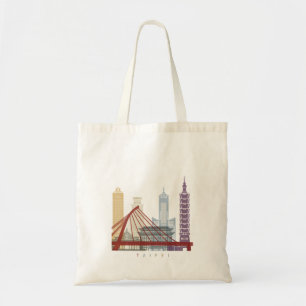 Bolso De Tela Poster de skyline de Taipei