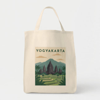 Bolso De Tela Póster de viaje a Yogyakarta Indonesia