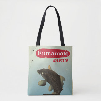Bolso De Tela Póster de viaje de estilo vintage de Kumamoto Japó