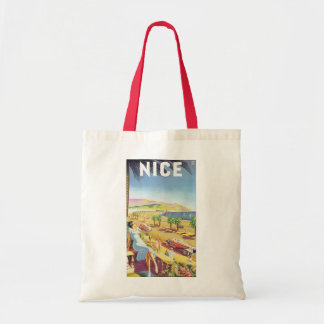 Bolso De Tela Póster de viaje vintage, Niza, Francia Riviera fra