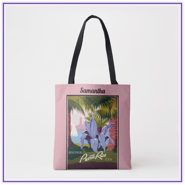 Bolso De Tela Poster de viajes de época de Puerto Rico (Subido por el creador)
