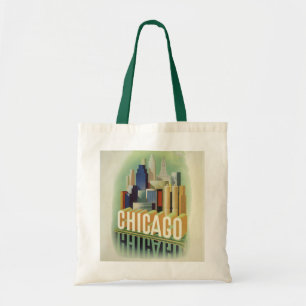 Bolso De Tela Poster de viajes Retro Vintage de Chicago Illinois
