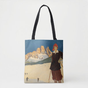 Bolso De Tela Poster De Viajes Vintage De Cortina D'ampezzo, Ita