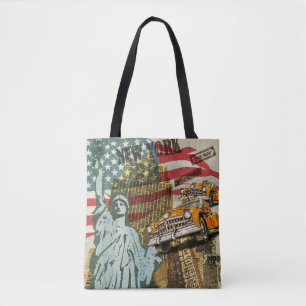 Bolso De Tela Poster de viajes vintage de Nueva York.