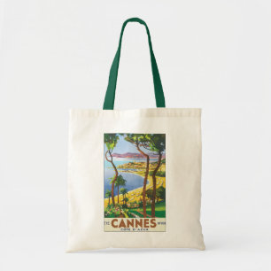 Bolso De Tela Poster de Viajes Vintage, Playa de Cannes, Francia