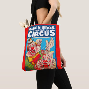 Bolso De Tela poster del circo de Hagen Brothers de los años 195