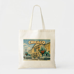 Bolso De Tela Póster del Instituto de Arte de Chicago en inviern