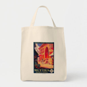 Bolso De Tela Poster del viaje del templo de Muttra Krishna