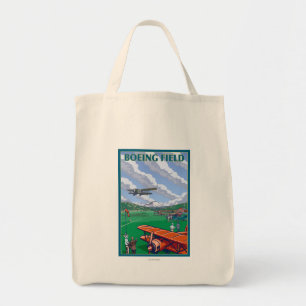 Bolso De Tela Poster del viaje del vintage del campo de Boeing
