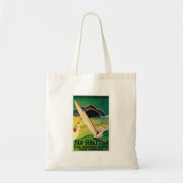 Bolso De Tela Poster Donostia San Sebastián del viaje del (Frente)
