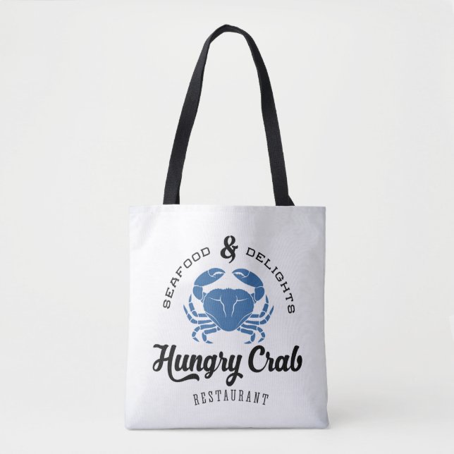 Bolso De Tela Poster hambriento del restaurante del cangrejo (Anverso)