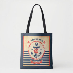 Bolso De Tela Poster náutico del vintage