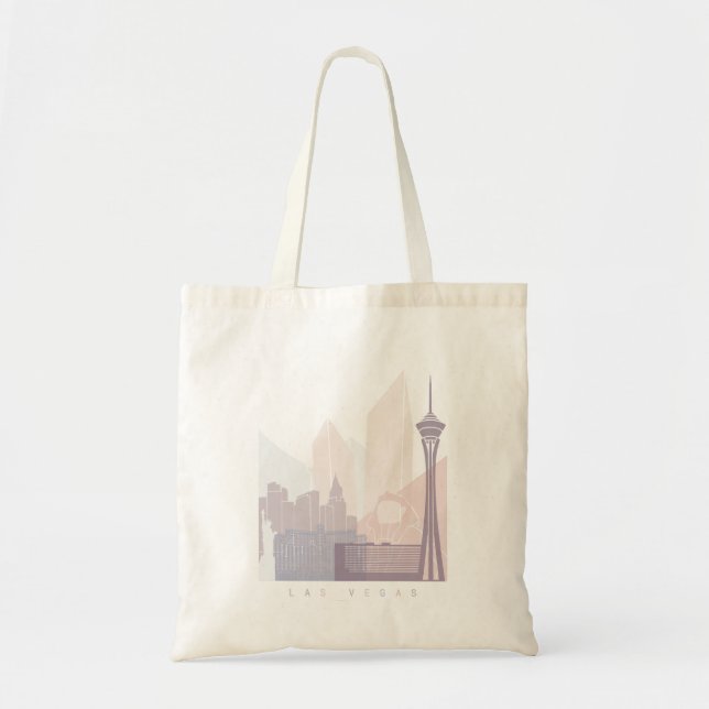 BOLSO DE TELA POSTER PASTEL DE LAS VEGAS SKYLINE (Frente)