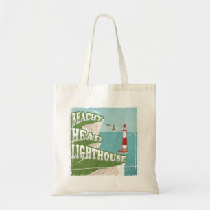 Bolso De Tela Poster retro de faro de cabeza de playa
