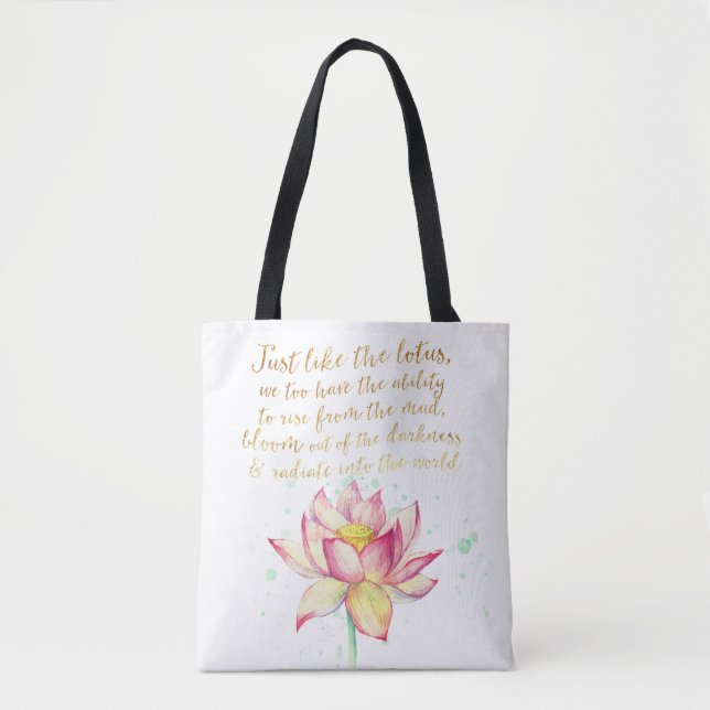 Bolso De Tela Postivite poderoso con Lotus (Anverso)