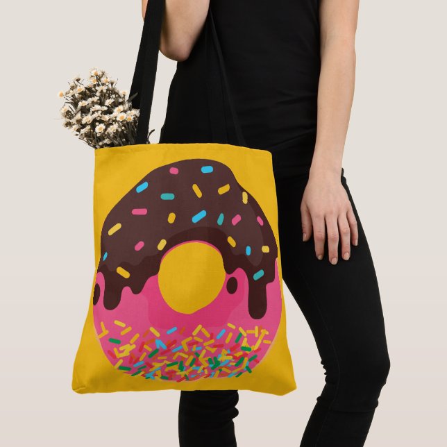 Bolso De Tela Postre, Donut con Sprinkles de Arcoíris, Doughnut (Detalle)