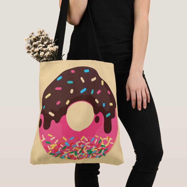 Bolso De Tela Postre, Donut con Sprinkles de Arcoíris, Doughnut (Detalle)