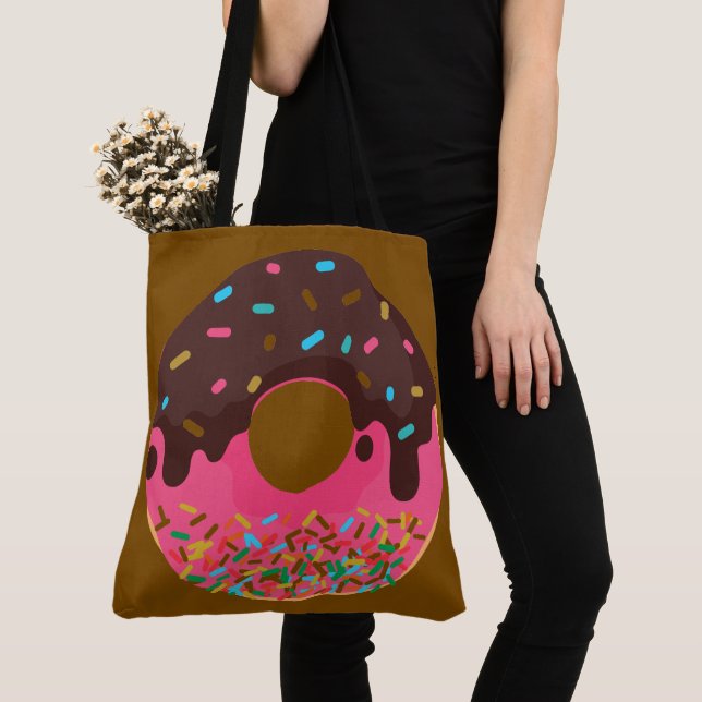 Bolso De Tela Postre, Donut con Sprinkles de Arcoíris, Doughnut (Detalle)