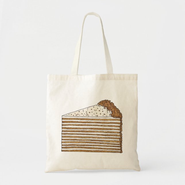 Bolso De Tela Postre ruso ucraniano de Medovik Honey Cake Slice (Frente)