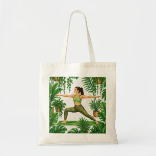 Bolso De Tela Postura de Guerrero de Yoga Tropical