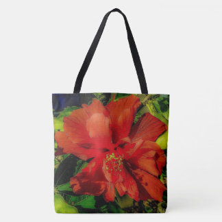 Bolso De Tela Potencia de flor roja