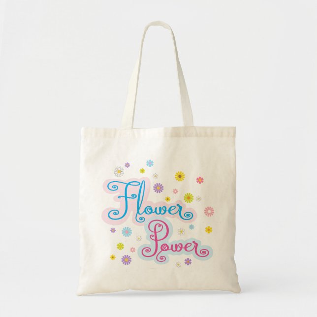 Bolso De Tela Potencia de flor suave (Frente)