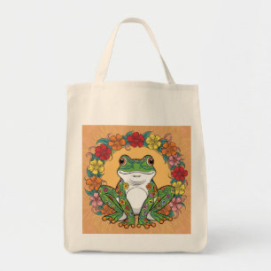 Bolso De Tela Potencia de las flores de rana de personalizable
