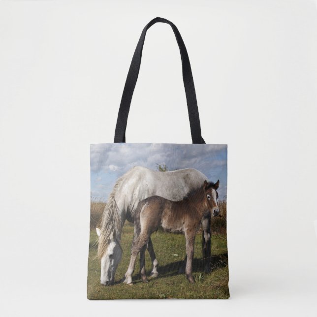 Bolso De Tela Potro de caballo de Camargue con madre (Anverso)